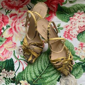 Kate Spade Snakeskin Fabric Ankle Wrap Sa…